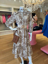 Load image into Gallery viewer, Brown Abstract Midi Dress
