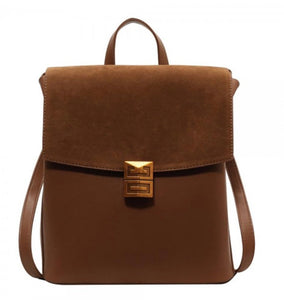 Brown Vegan Leather Backpack