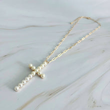 Load image into Gallery viewer, Pearl Cross Necklace
