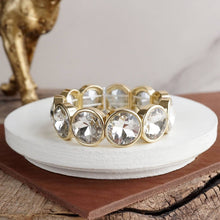 Load image into Gallery viewer, Crystal Stretch Bracelet – Gold Silver AB - Light Catcher
