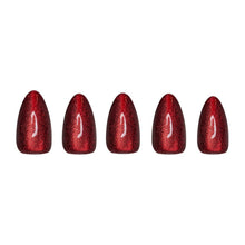 Load image into Gallery viewer, Ruby Slipper Press-On Nails | Short Almond Sparkle Red
