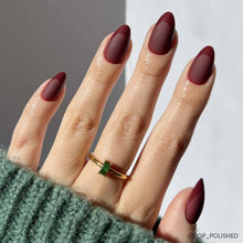 Load image into Gallery viewer, Merlot Press-On Nails| Matte Finish| Gloss French Tip| Short
