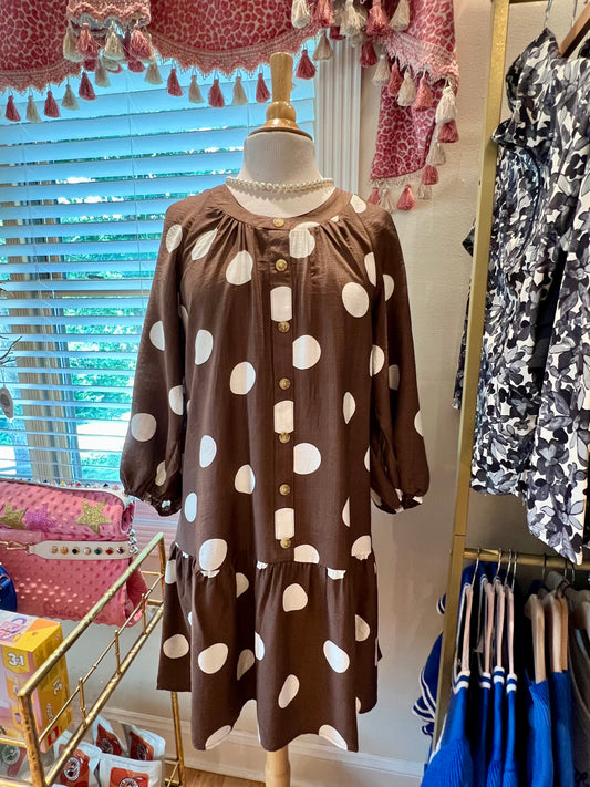 Brown Polka Dot Dress