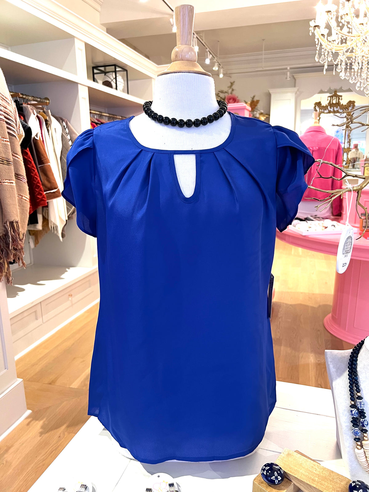 Royal Blue Split Sleeve Top
