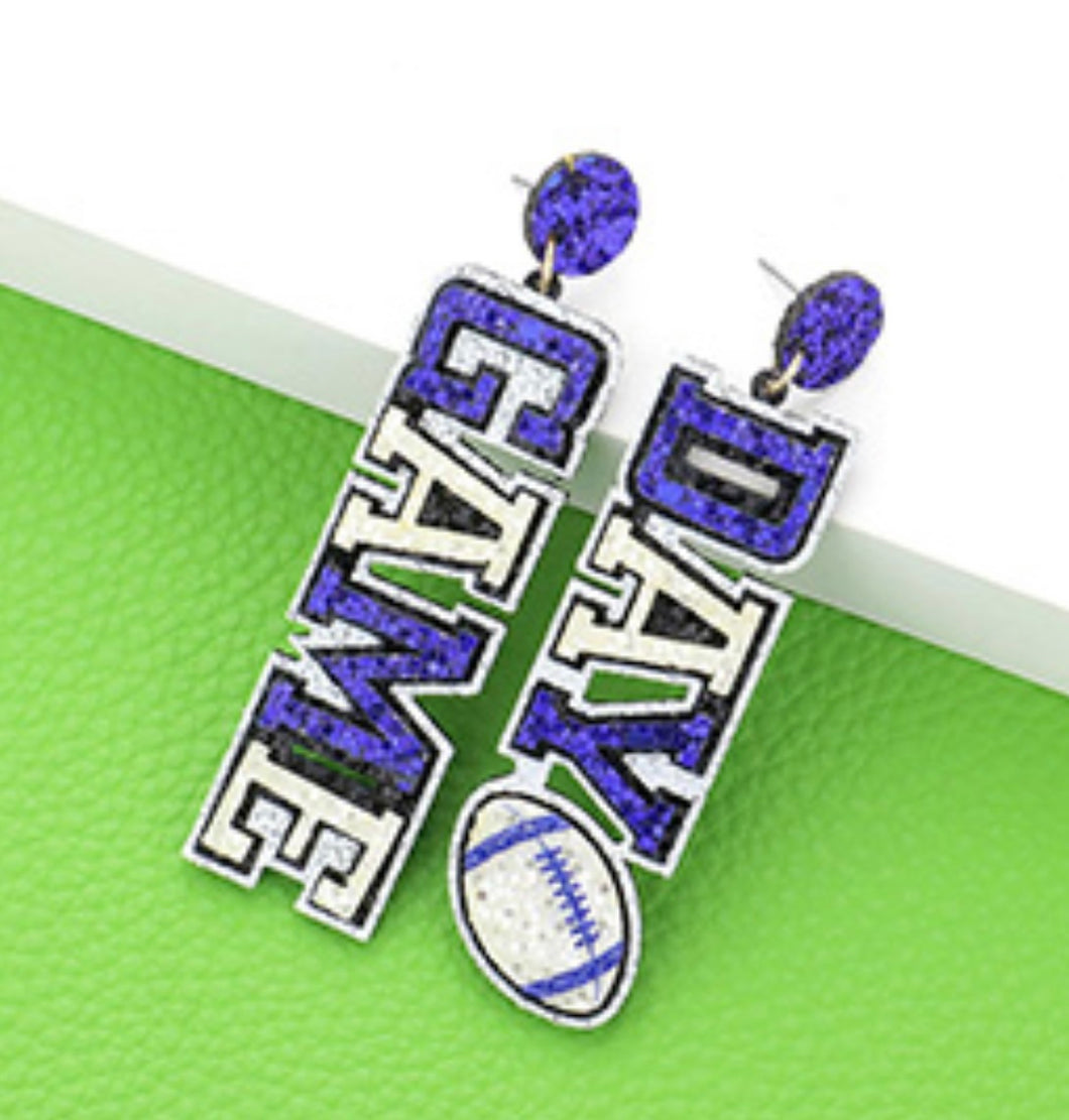Royal Blue Game Day Earring