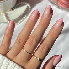 Load image into Gallery viewer, Pink Macaron Press-On Nails | Pink French Tip | Short Almond
