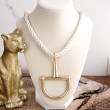 Load image into Gallery viewer, Horse Bit Pendant Statement Rope Necklace – Stable Gate
