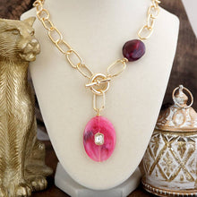 Load image into Gallery viewer, Prism Drift – Marbled Acrylic Stone Lariat Necklace
