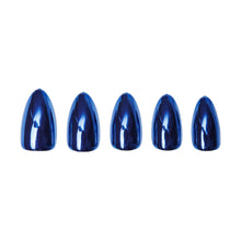Load image into Gallery viewer, Blue Steel Press-On Nails | Short Almond Metallic Blue
