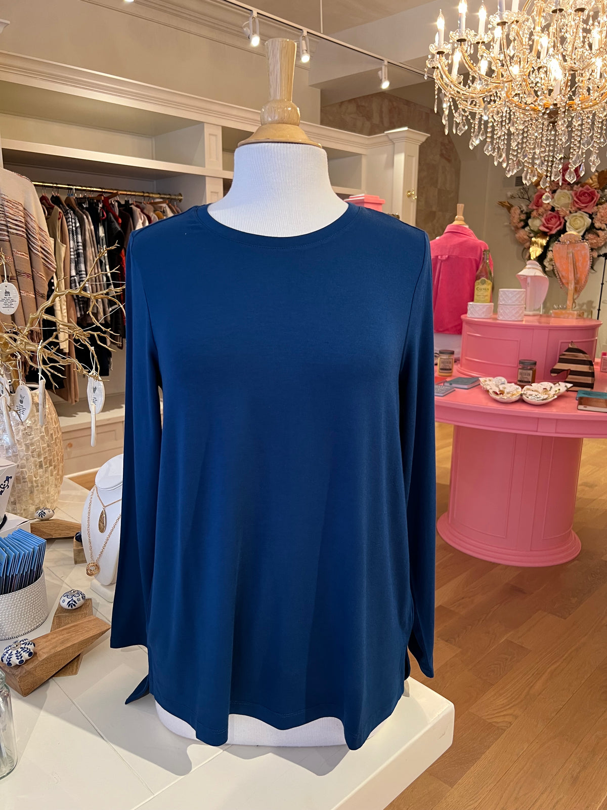 Teal Scoop Neck Top