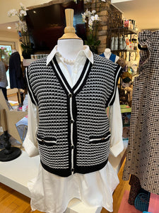 Jacquard V-Neck Sweater Vest