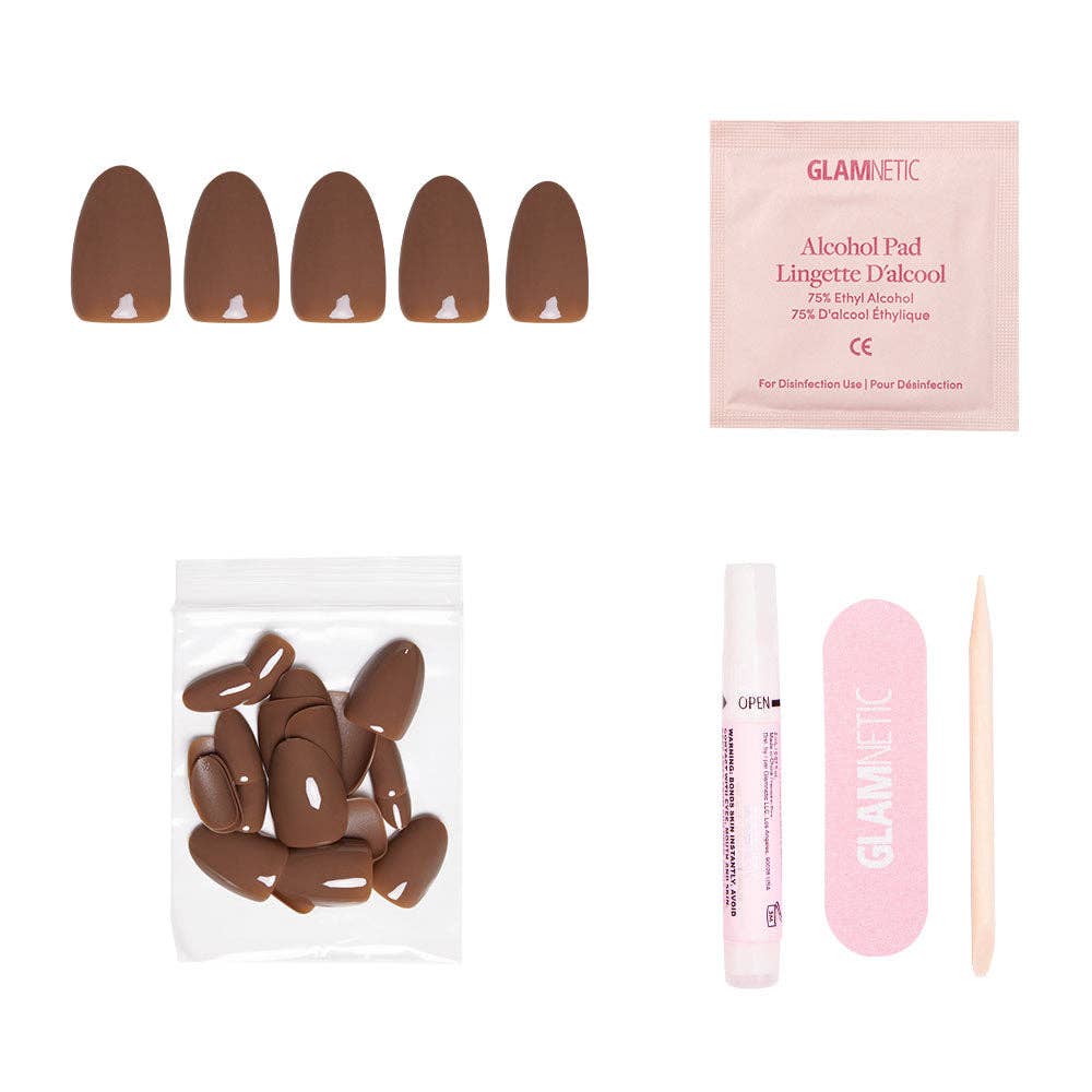 Chocolate Brown Press-On Nails | Fall Solids | Short Oval
