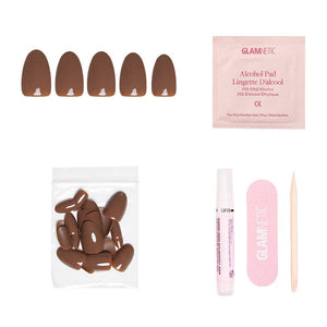 Chocolate Brown Press-On Nails | Fall Solids | Short Oval