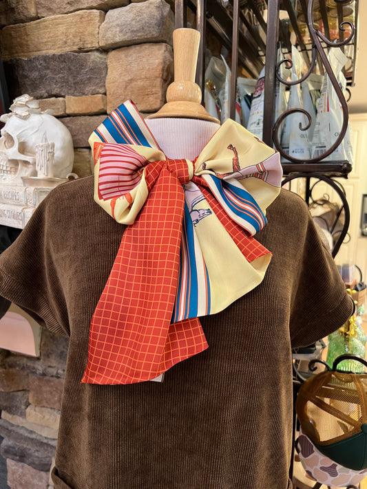 Equestrian Yellow Bow Scarf – Trotter Collection