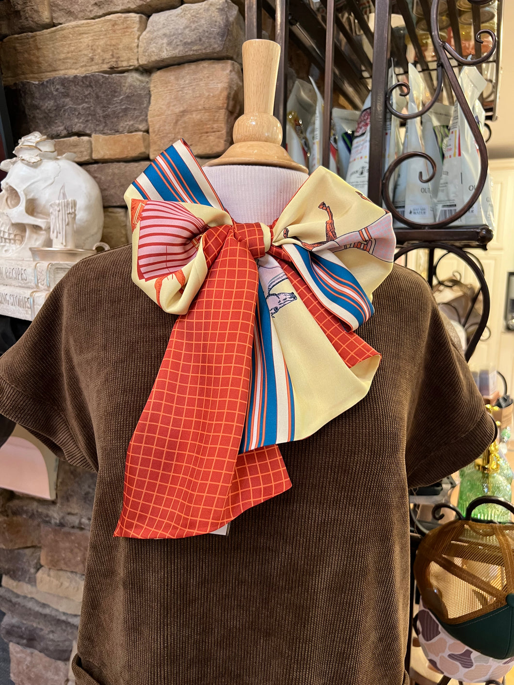 Equestrian Yellow Bow Scarf – Trotter Collection