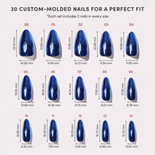 Load image into Gallery viewer, Blue Steel Press-On Nails | Short Almond Metallic Blue
