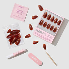 Load image into Gallery viewer, Sicilian Sun Press-On Nails | Brown Velvet Short Almond
