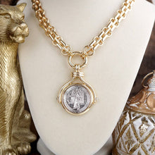 Load image into Gallery viewer, Gilded Keepsake – Interchangeable Statement Angel Coin Pendant Necklace
