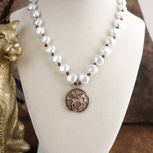 Load image into Gallery viewer, Trail Song – Pearl Horse Coin Necklace
