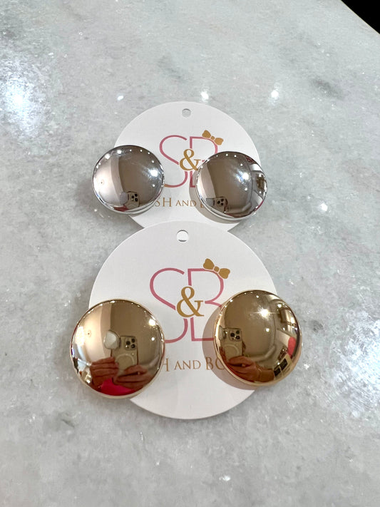 Metallic Button Earring