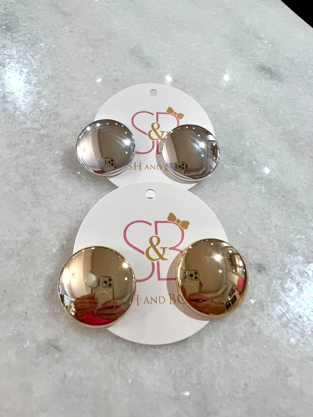 Metallic Button Earring