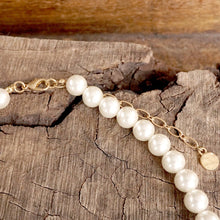 Load image into Gallery viewer, Boho Bee Pearls Statement Timeless Necklace in Worn Gold
