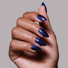 Load image into Gallery viewer, Blue Steel Press-On Nails | Short Almond Metallic Blue
