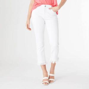 OMG ZoeyZip Straight Leg Crop with Bottom Fringe