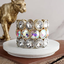 Load image into Gallery viewer, Crystal Stretch Bracelet – Gold Silver AB - Light Catcher
