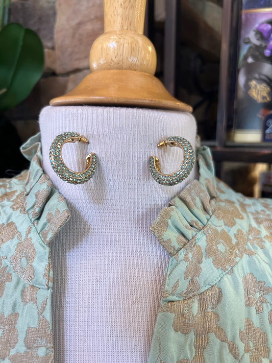 Mint Green & Gold Earring