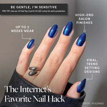 Load image into Gallery viewer, Blue Steel Press-On Nails | Short Almond Metallic Blue
