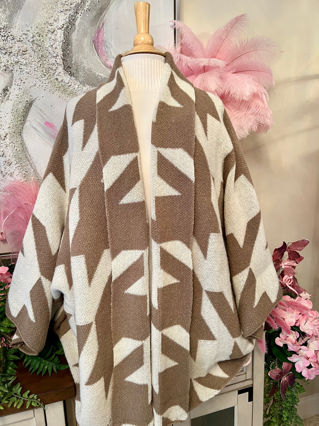 Taupe Multi Cardigan
