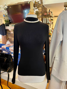 Black Mock Neck Top