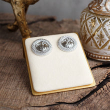 Load image into Gallery viewer, Rope &amp; Relic – Classic Coin Stud Earrings in Gold or Silver
