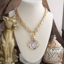 Load image into Gallery viewer, Gilded Keepsake – Interchangeable Statement Angel Coin Pendant Necklace
