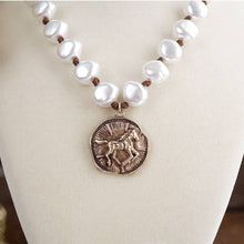 Load image into Gallery viewer, Trail Song – Pearl Horse Coin Necklace
