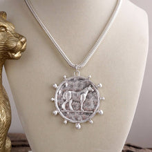 Load image into Gallery viewer, Western Horse Pendant Necklace - Gold Silver – Prairie Medallion
