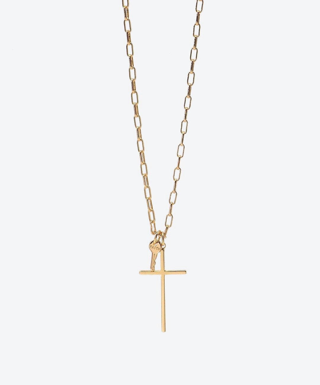 Cross and Mini Key Necklace