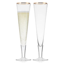 Load image into Gallery viewer, Mikasa Toasting Flutes Trumpet Gld S2  Brown Bx Pkg
