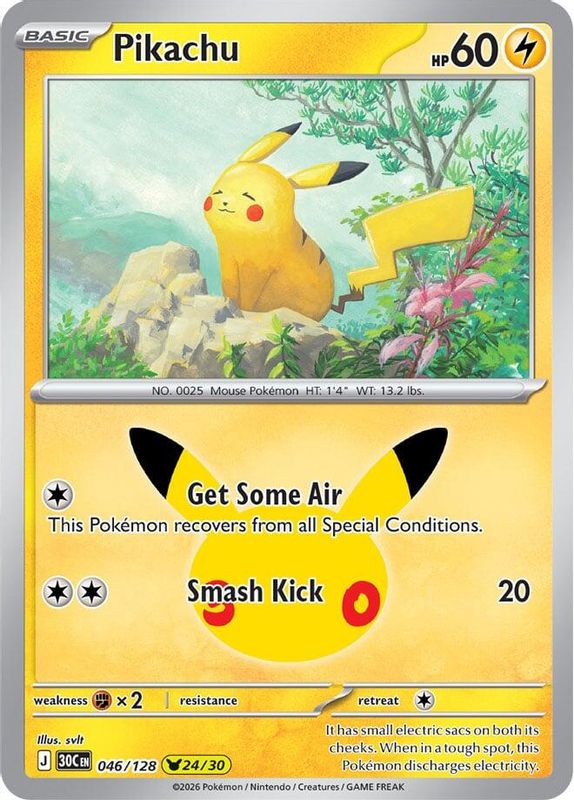 Pikachu – 30th Celebration 046/128 (Near Mint)
