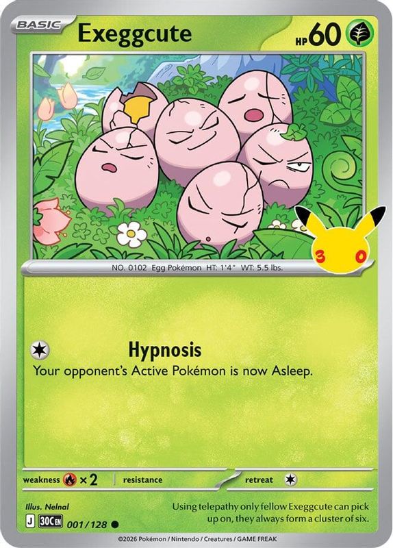 Exeggcute 001/128 ME: 30th Celebration Near Mint