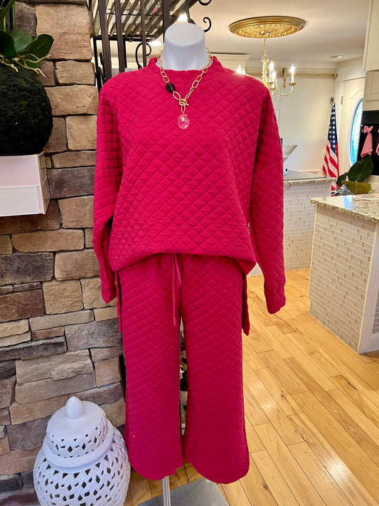 Magenta Quilted Set