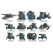 Load image into Gallery viewer, 12-in-1 DIY Solar Robot Vehicle Educational STEM Kit

