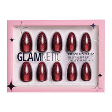Load image into Gallery viewer, Ruby Slipper Press-On Nails | Short Almond Sparkle Red
