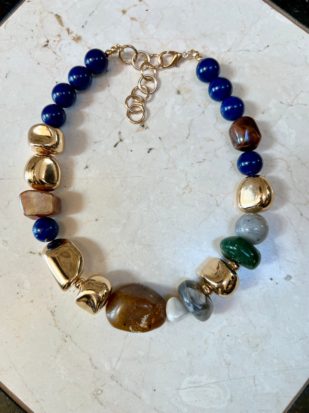 Navy Mix Chunky Necklace