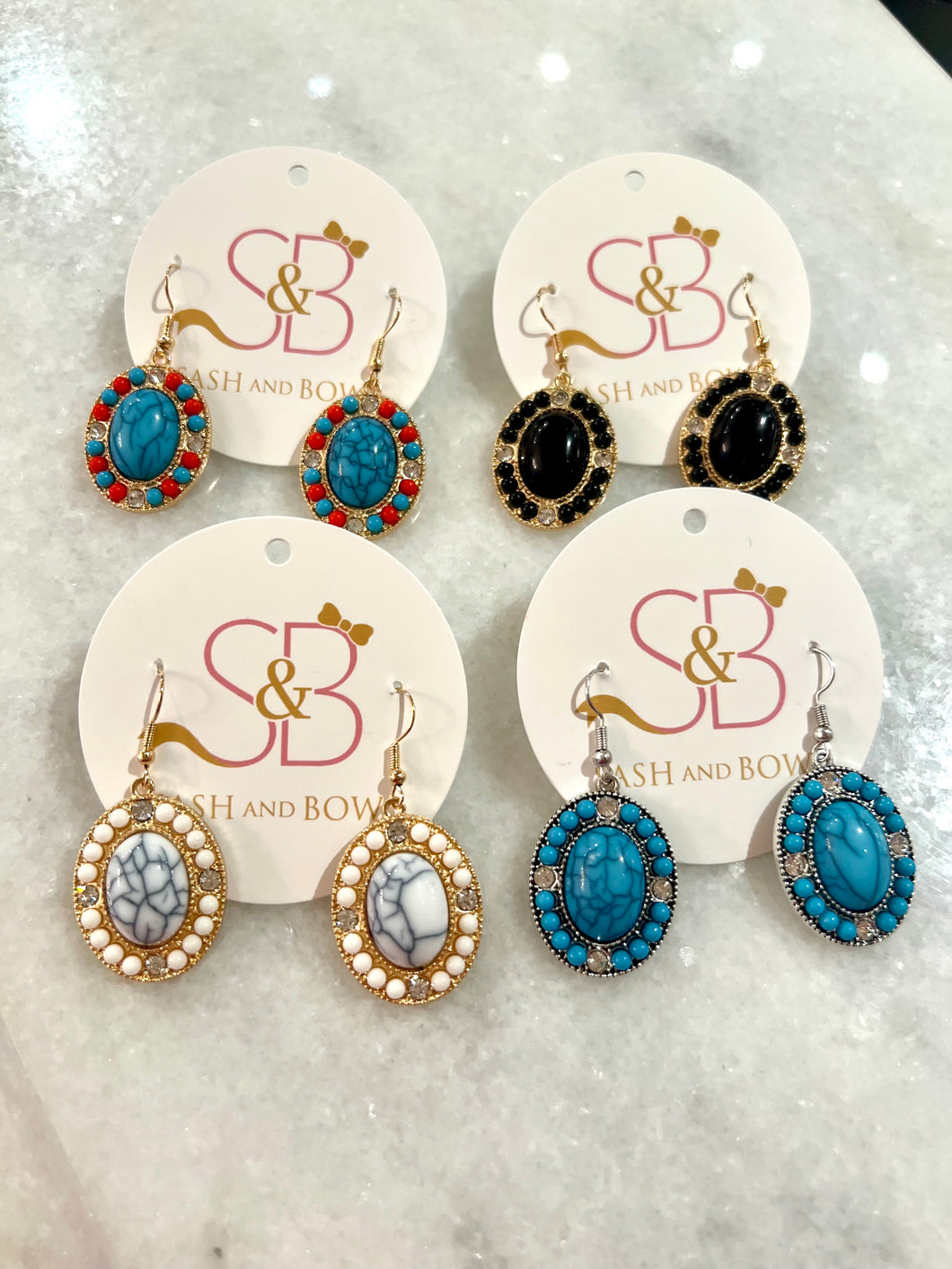 Oval Drop Earrings