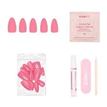 Load image into Gallery viewer, Flamingo Pink Press-On Nails | Solid Nails | Short Almond
