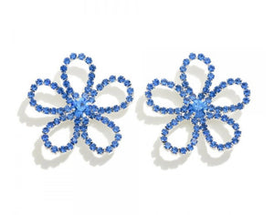 Blue Flower Studded Earrings