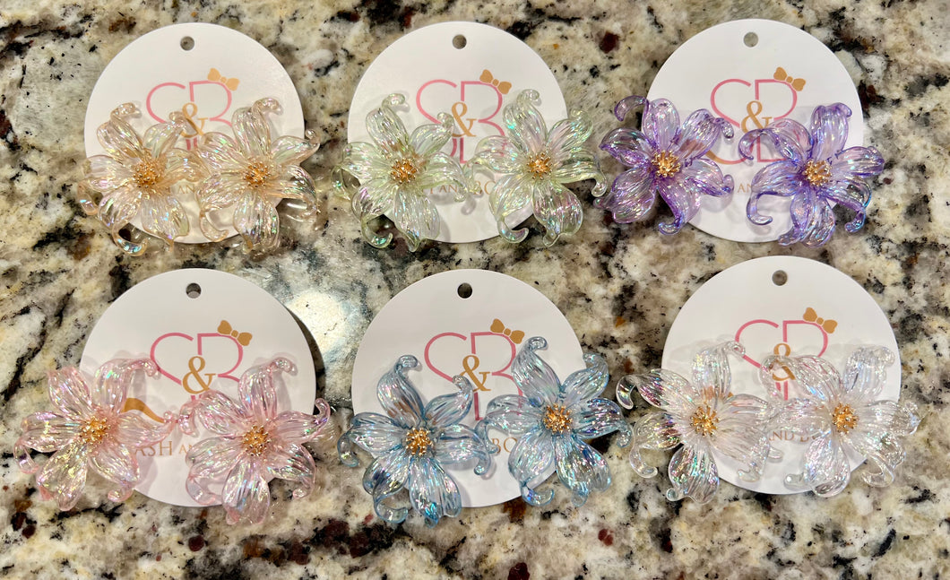 Pastel Acrylic Flower Earrings