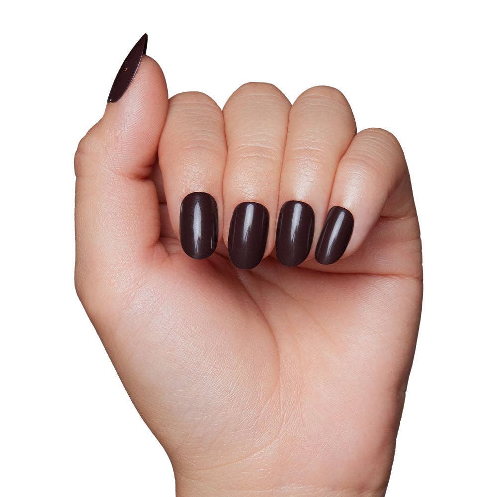 Bark Brown Press-On Nails | Fall Solids | Short Round